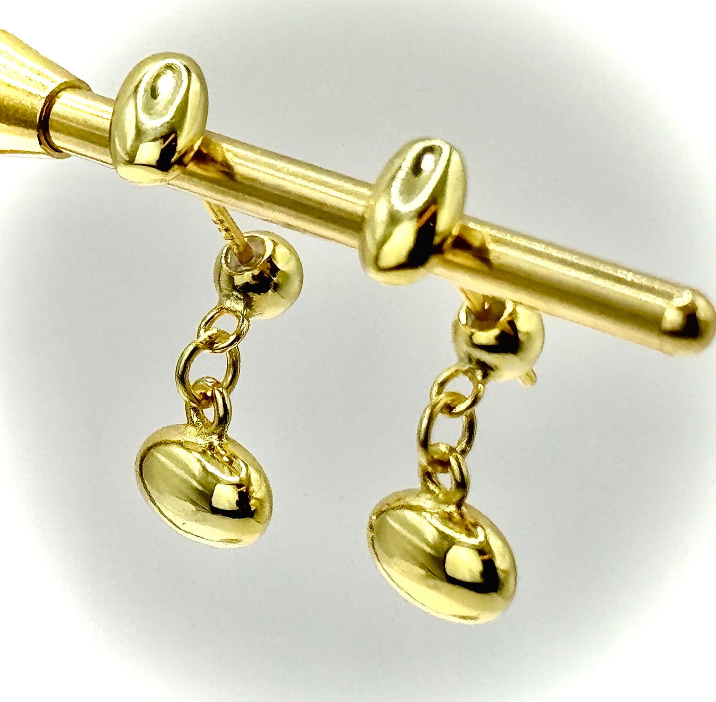 Golden bean drop earrings
