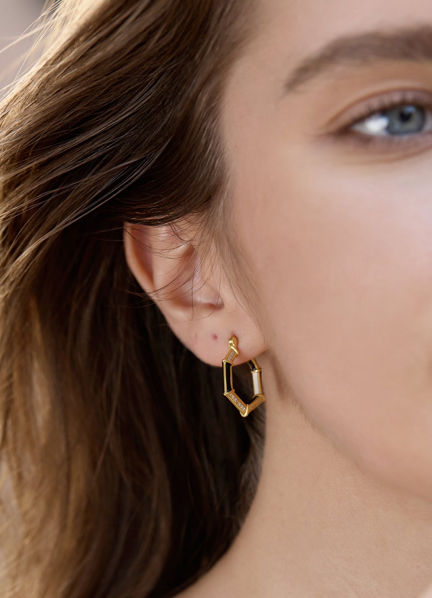 Golden HexaLuxe Hoops