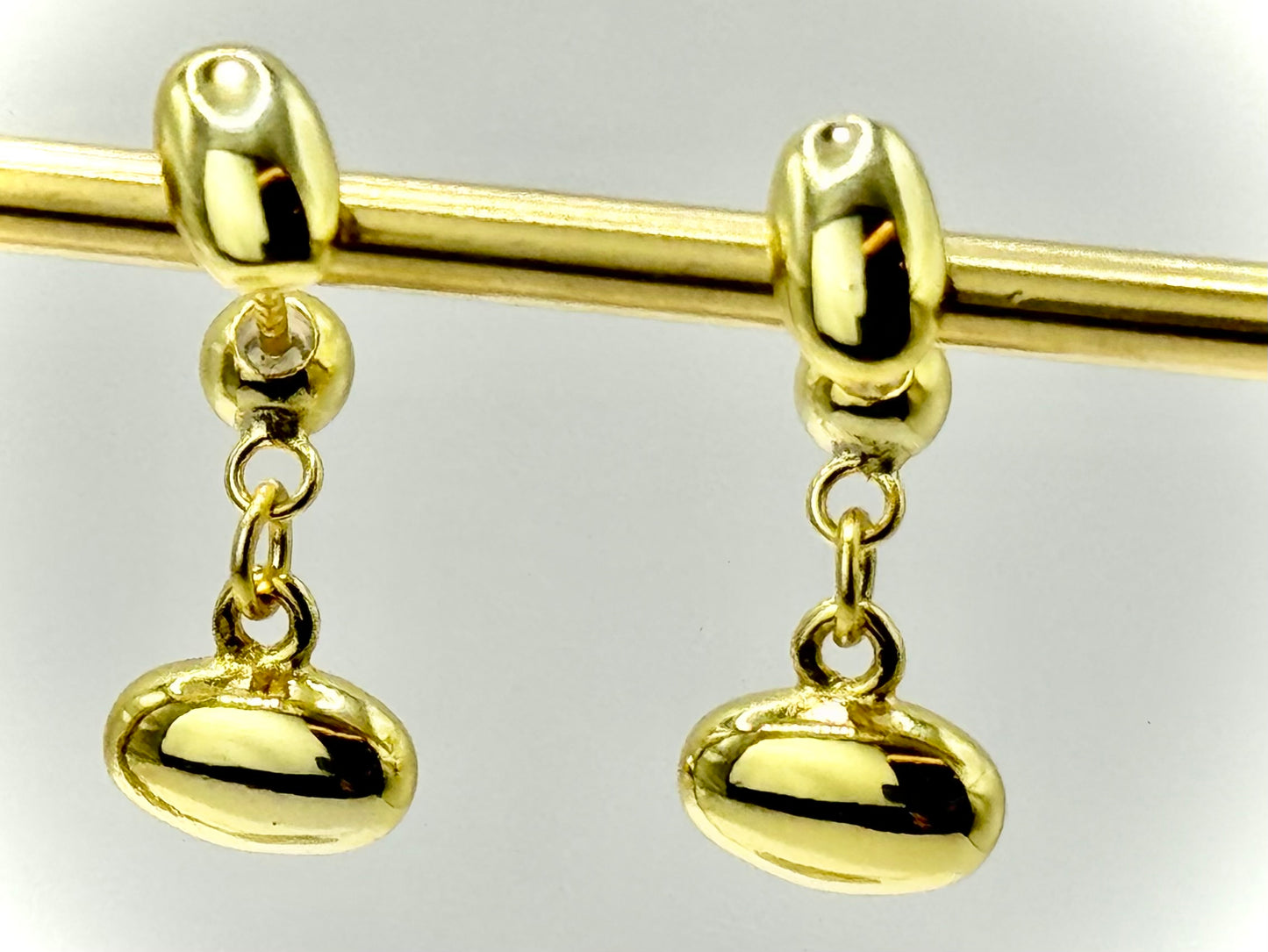 Golden bean drop earrings