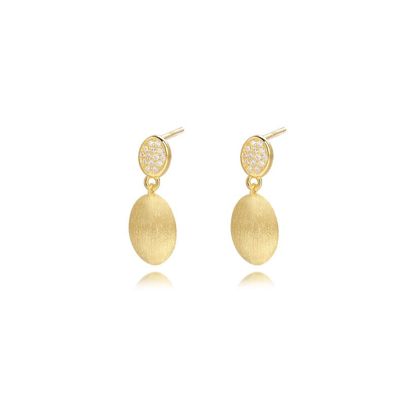 Aurora Brushed Gold Drop Earrings