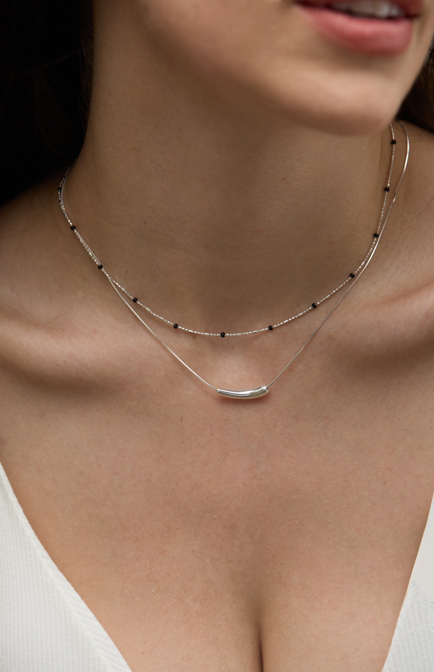Luna Curve Sterling Silver Necklace