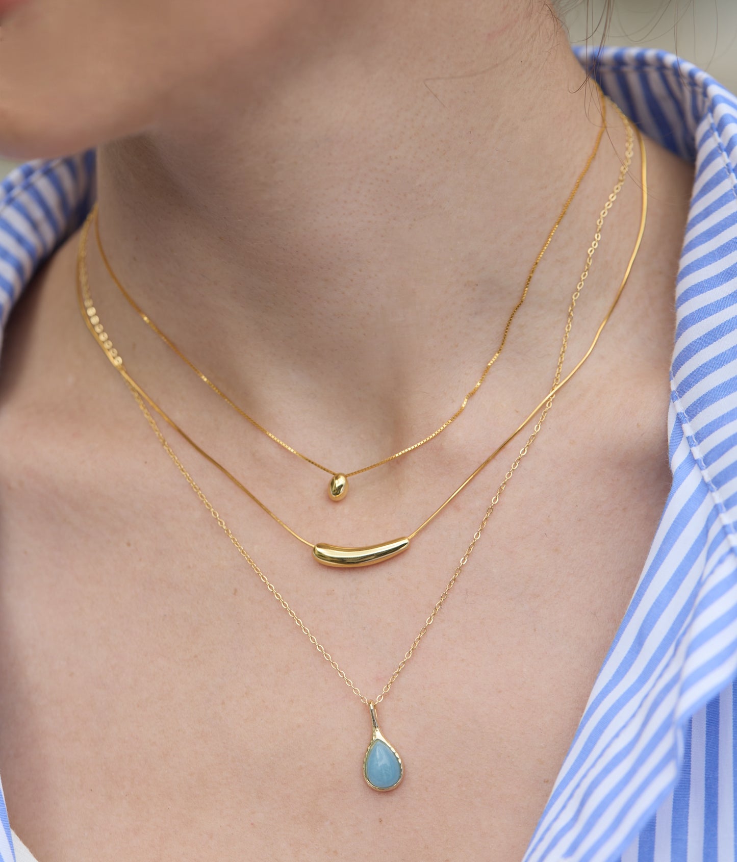 Luna Curve Gold-Plated Necklace
