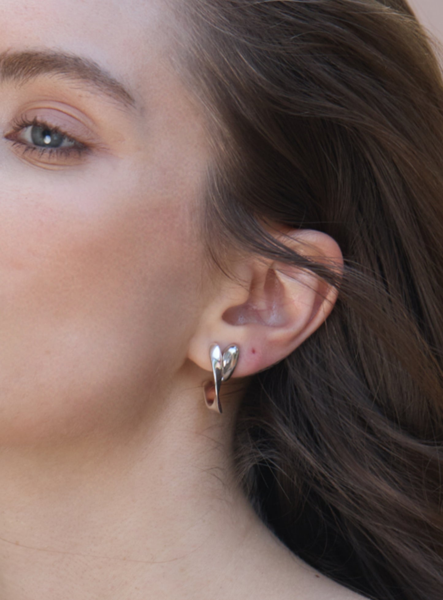 Silver Crescent Earrings