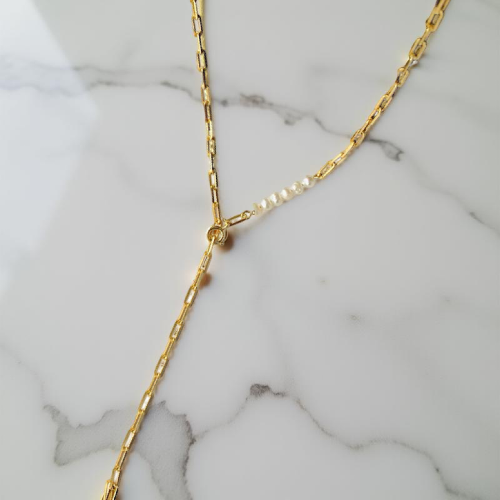 Aurora Pearl Bar Necklace