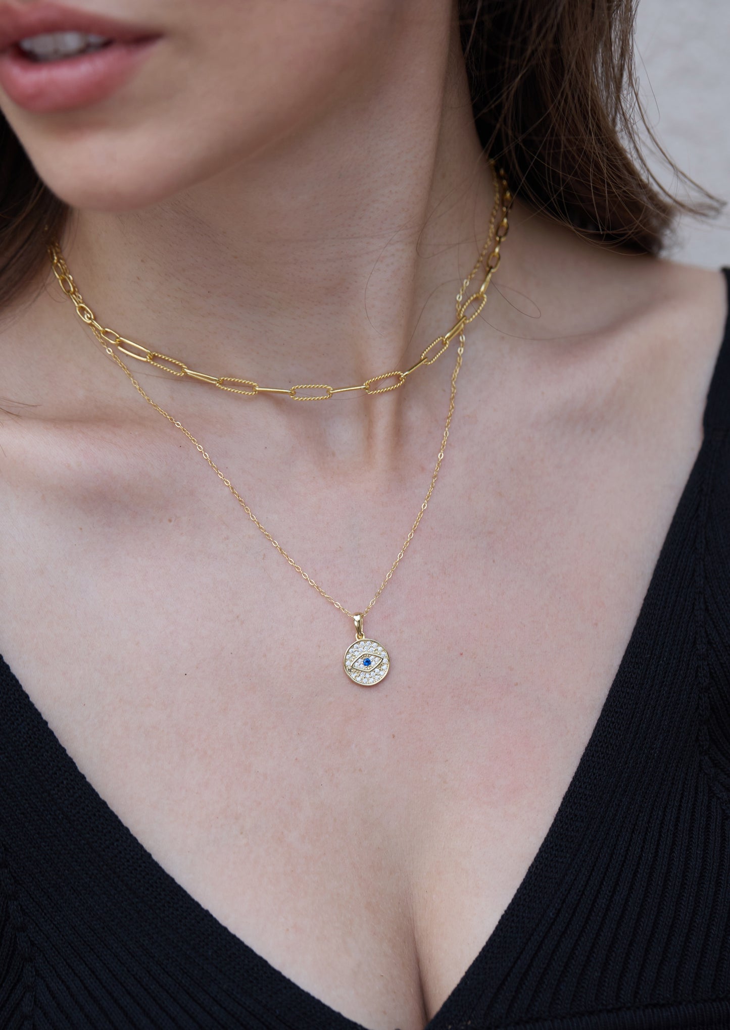 Golden Guardian Eye Necklace