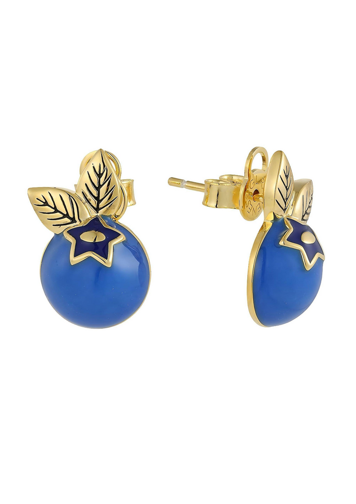 Morning Berry blueberry earrings close-up detail - GL.rareness