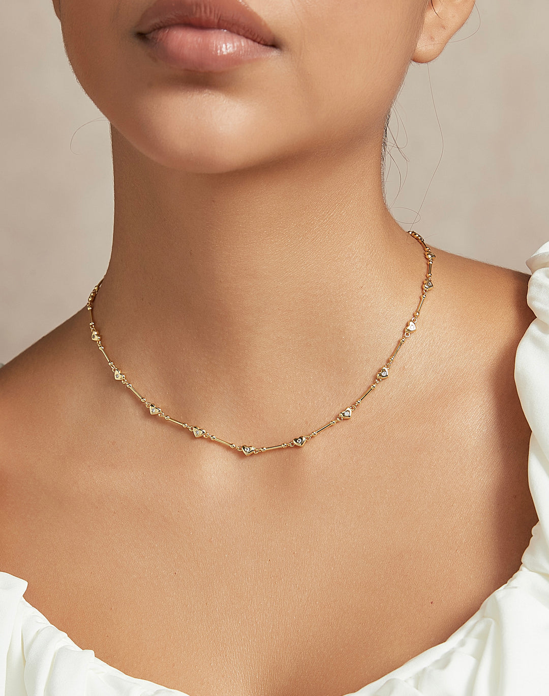 14K gold-plated S Infinite vintage ripple necklace with CZ stones - GL.rareness