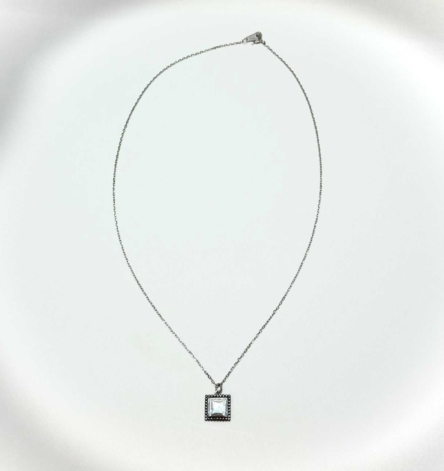 Vintage Square Charm Necklace