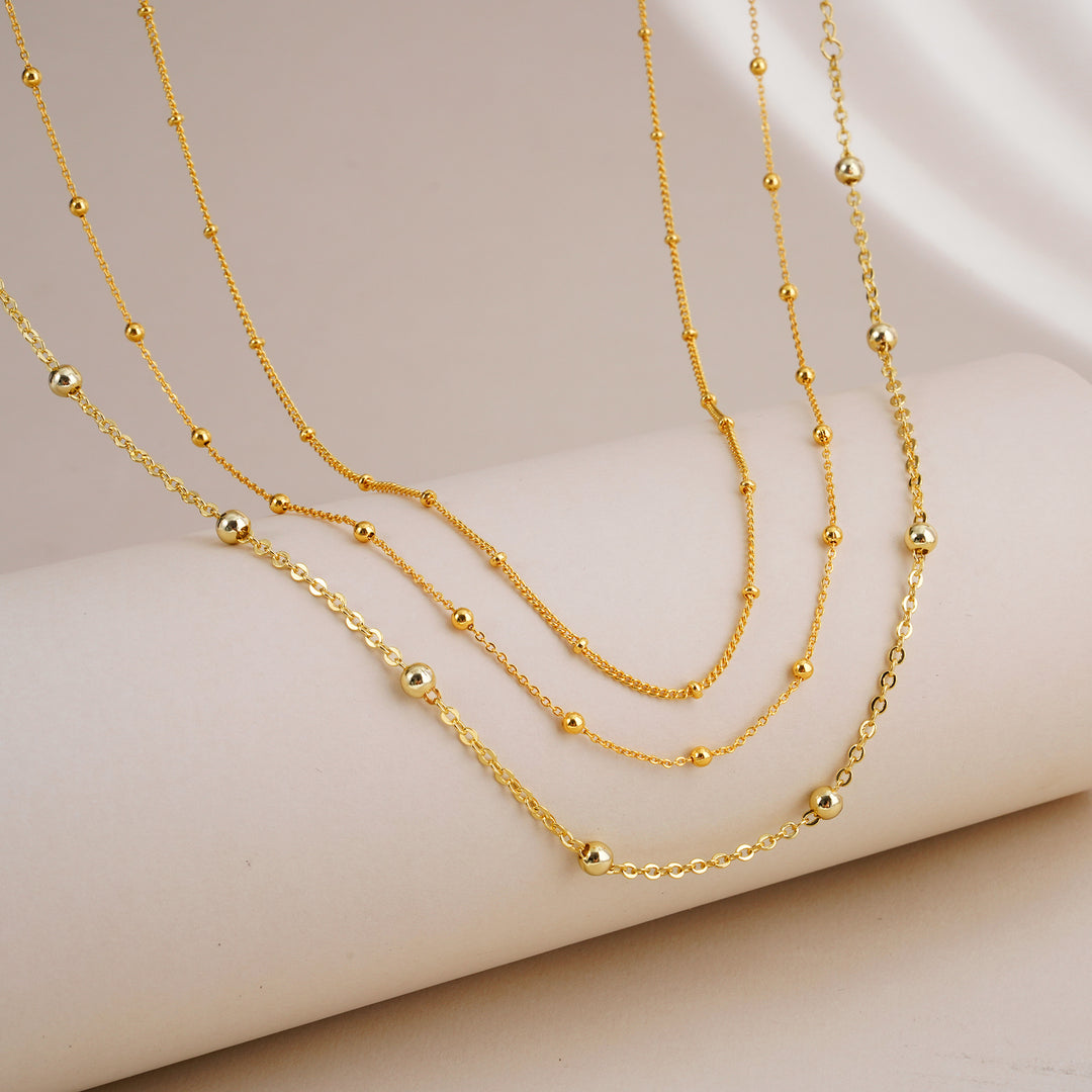 Gold Sphere Necklace Set
