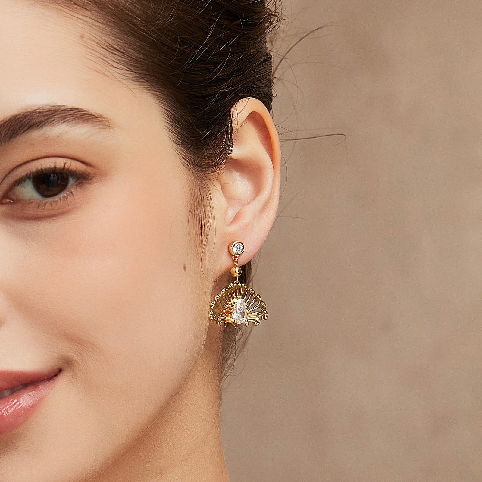 Center Stage Spark earrings close-up showing CZ detail - GL.rareness