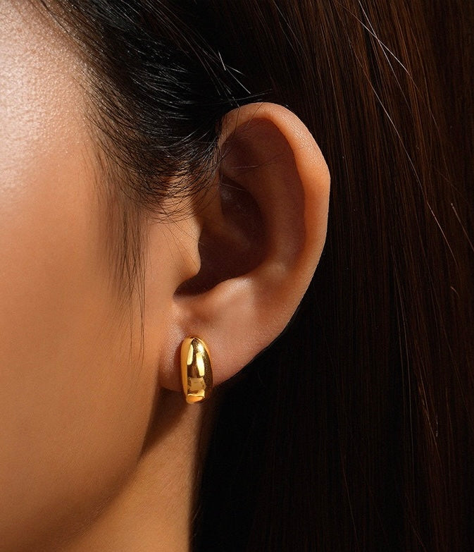 Golden Crescent Earrings