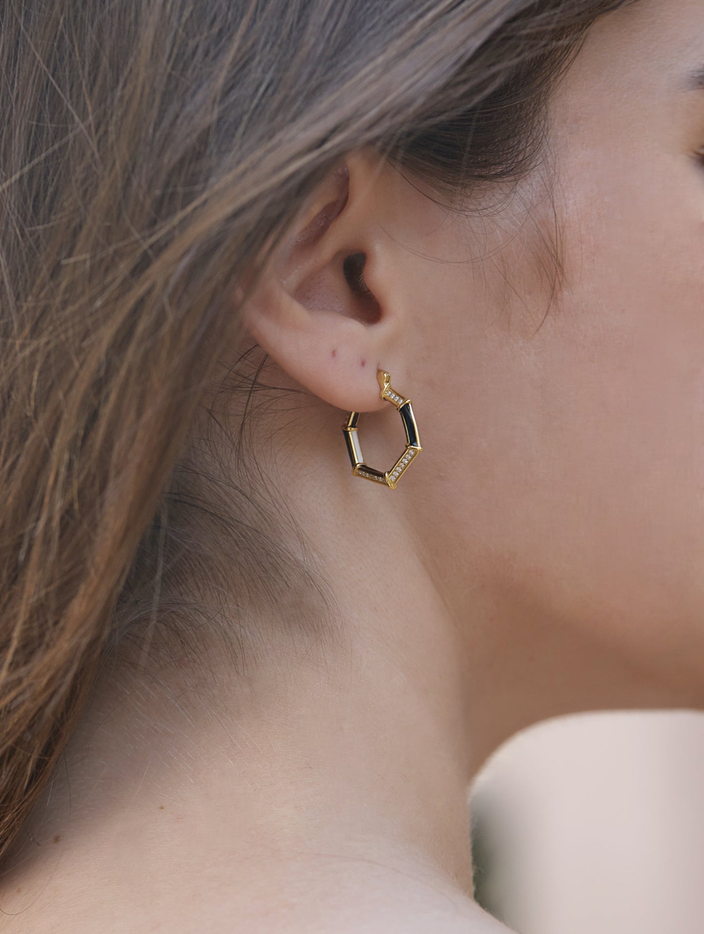 Golden HexaLuxe Hoops