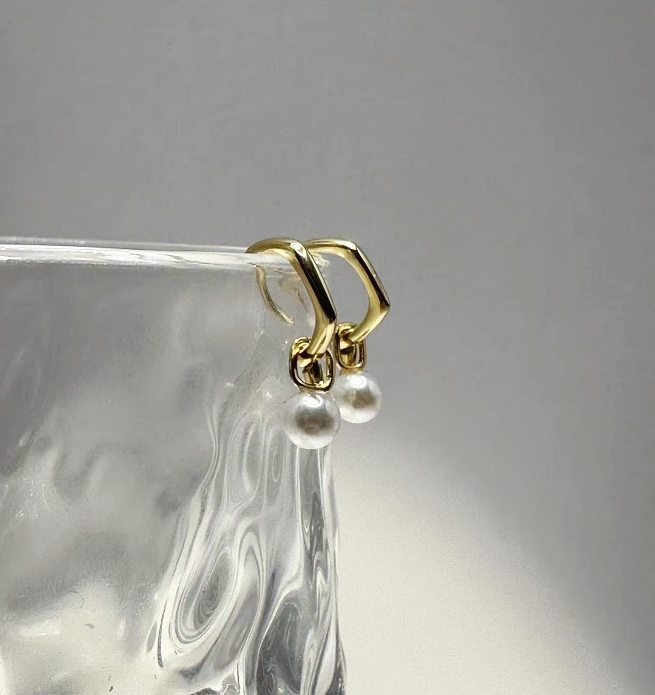 Golden Pearl Drop Earrings
