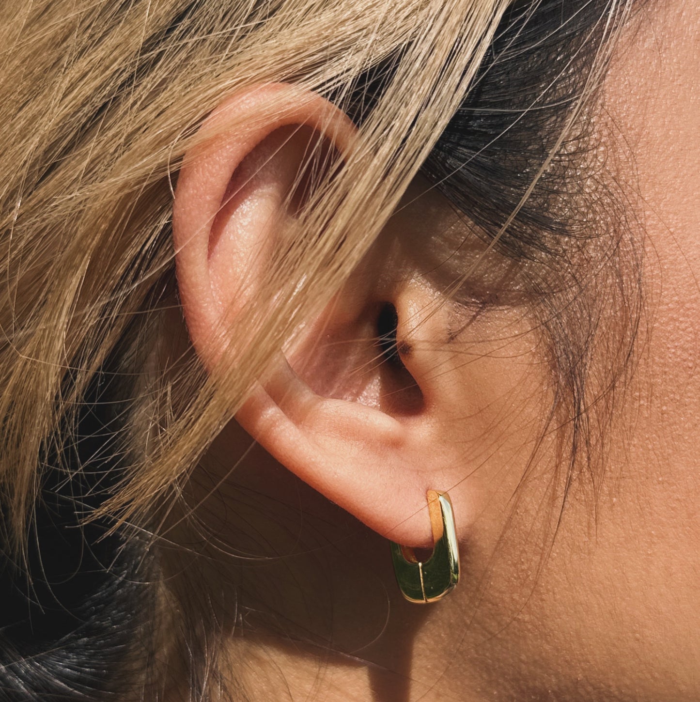 Golden Glow Huggie Hoops