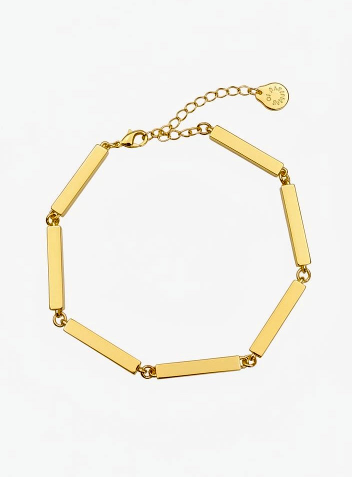 Bar Link gold bracelet close-up showing rectangular links - GL.rareness