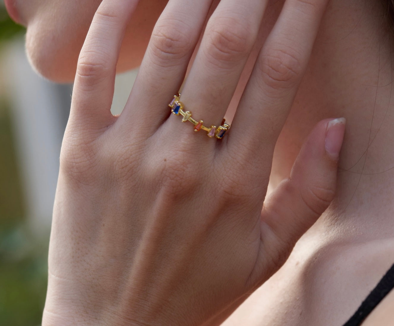 Rainbow Zircon Ring