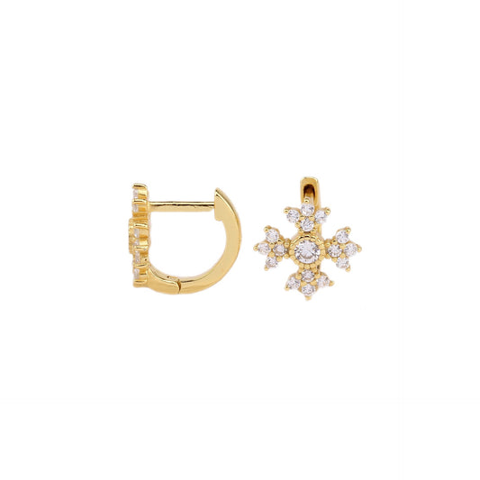 Golden Cross Star Earrings