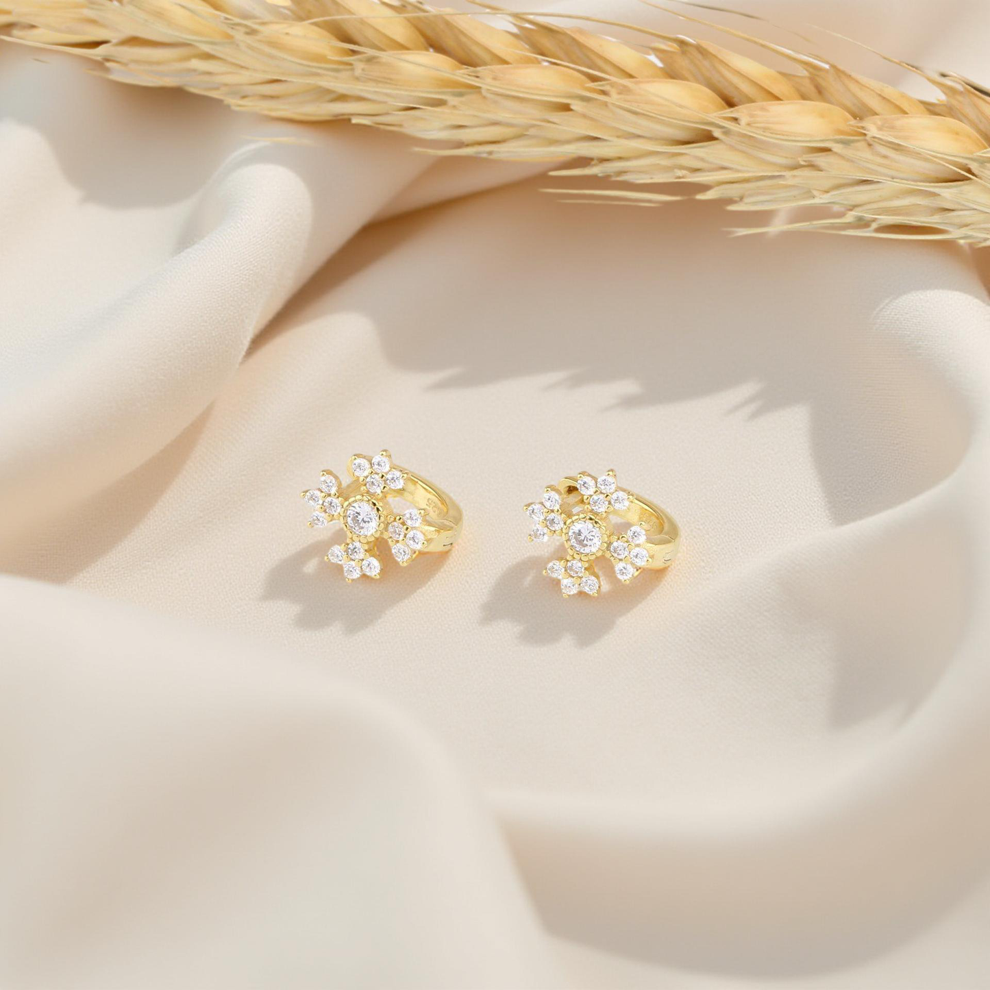 Golden Cross Star Earrings