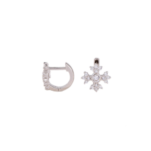 Silver Cross Star Earrings