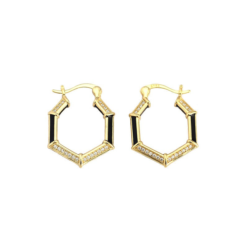 Golden HexaLuxe Hoops