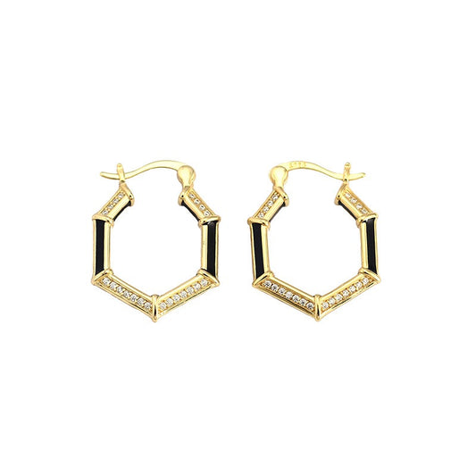 Golden HexaLuxe Hoops