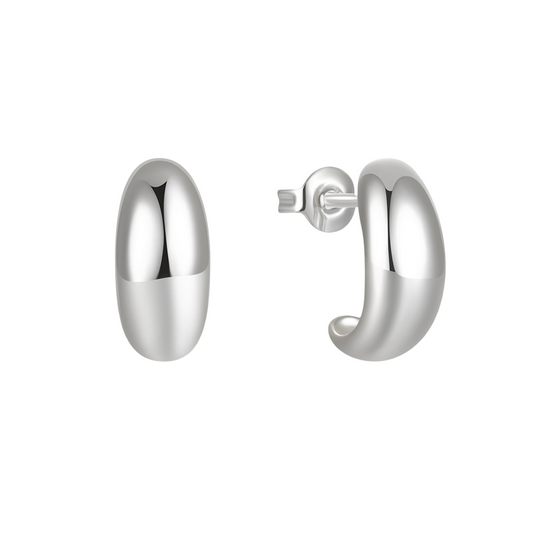 Silver Crescent Earrings