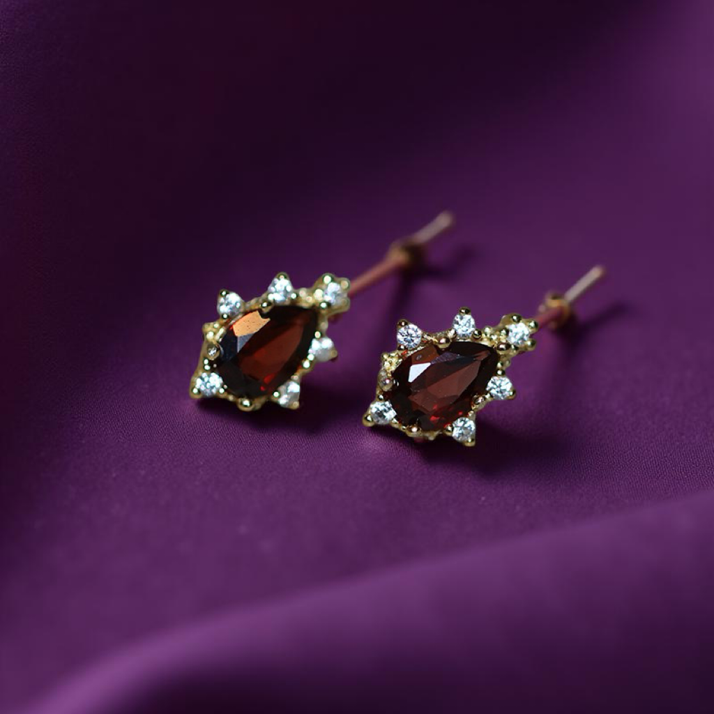 Garnet Red earrings