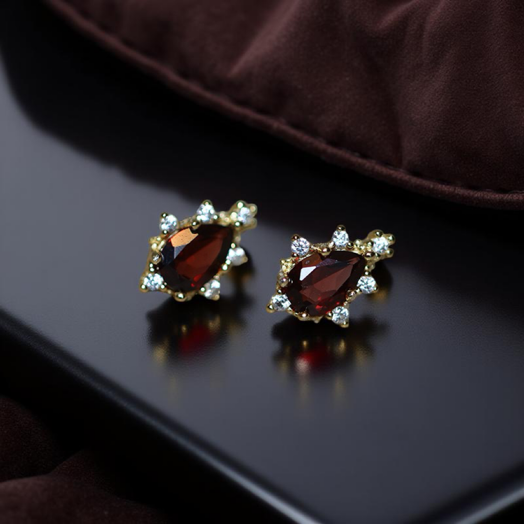 Garnet Red earrings