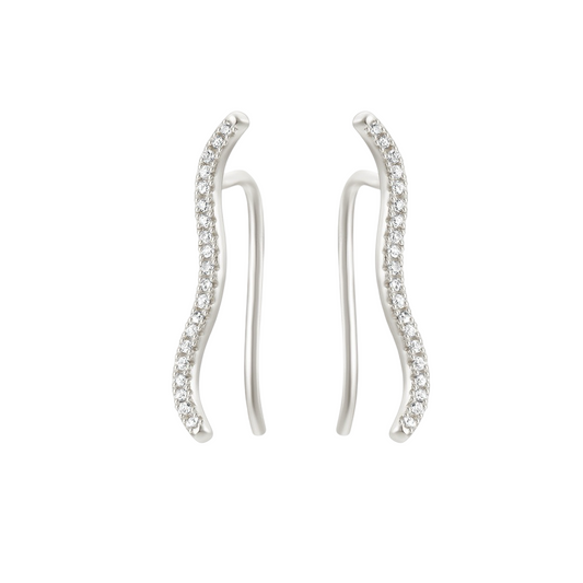 Silver Star Tassel Earrings