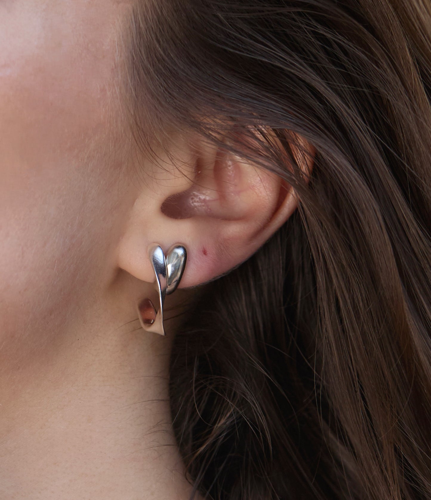 Silver Crescent Earrings