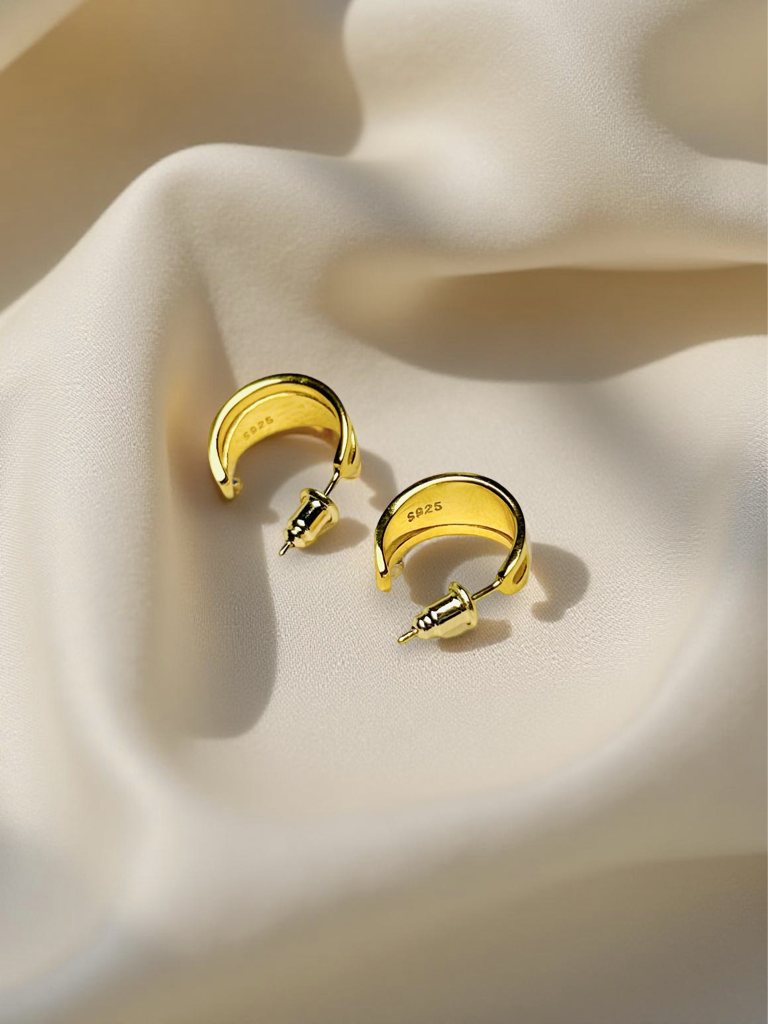 Golden Crescent Vintage Earrings