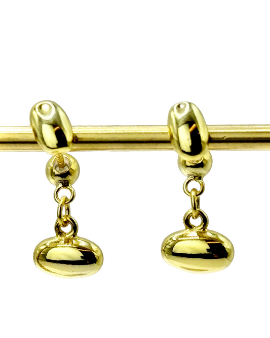Golden bean drop earrings