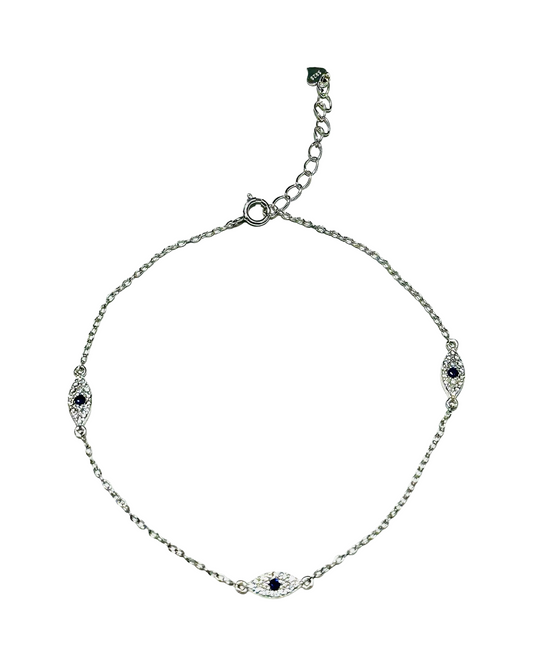 Sterling Silver Evil Eye Bracelet