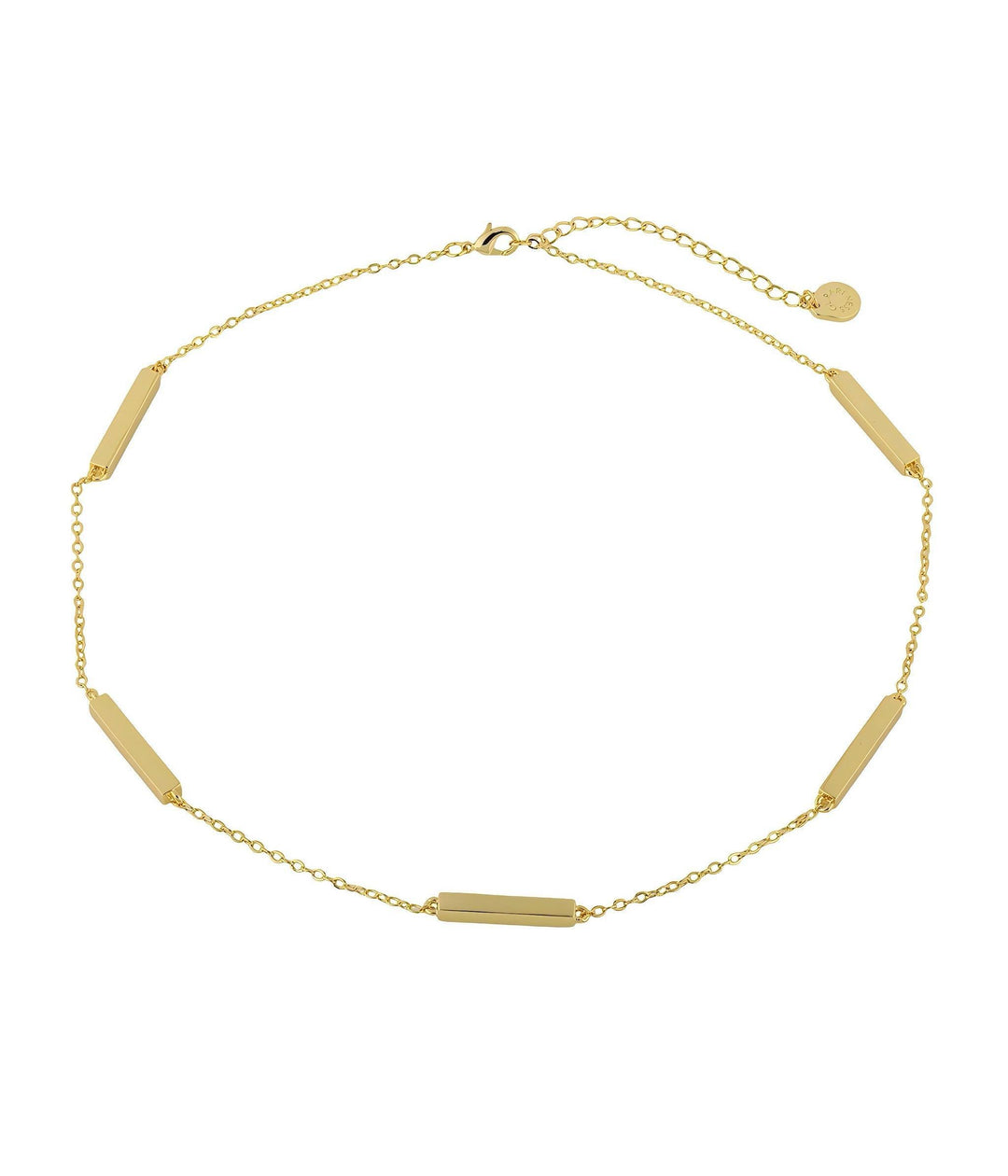 18K gold-plated Baroque Link necklace with elongated bar links - GL.rareness