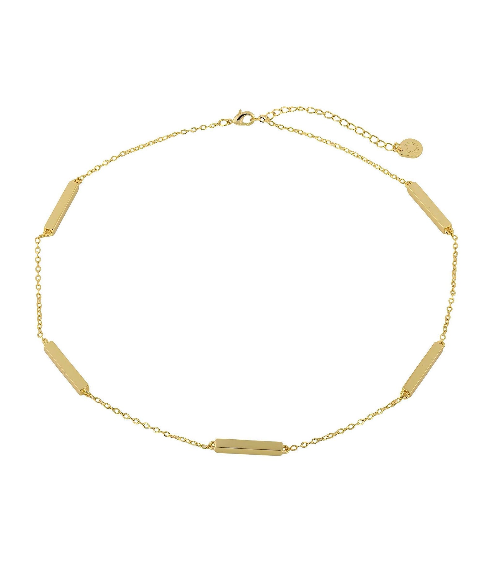 18K gold-plated Baroque Link necklace with elongated bar links - GL.rareness