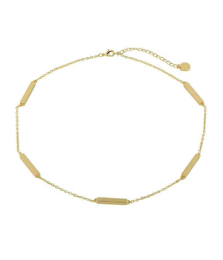 18K gold-plated Baroque Link necklace with elongated bar links - GL.rareness