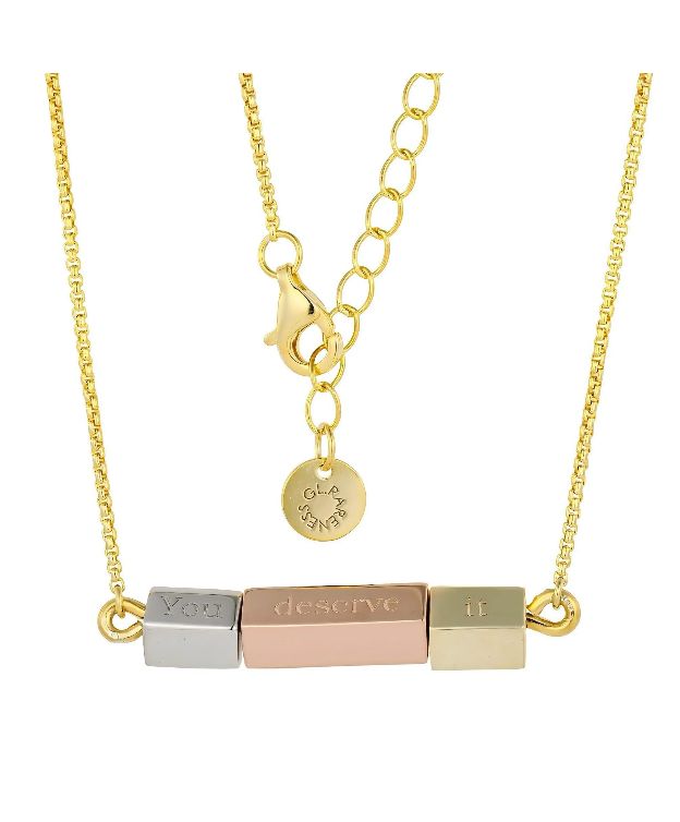 You Deserve It necklace close-up showing engraved spinning bars - GL.rareness