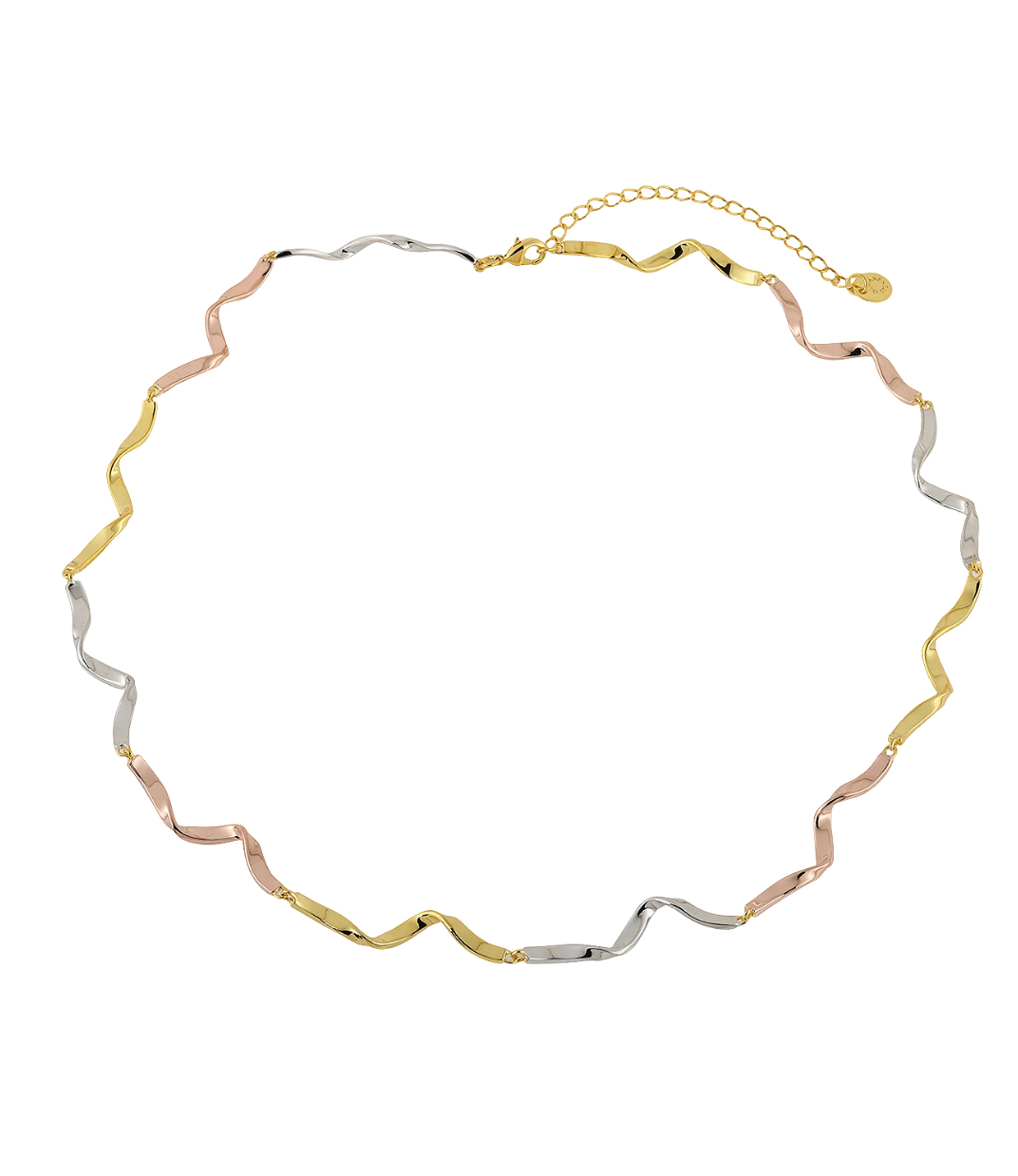 Silken Vow necklace of triple color front view