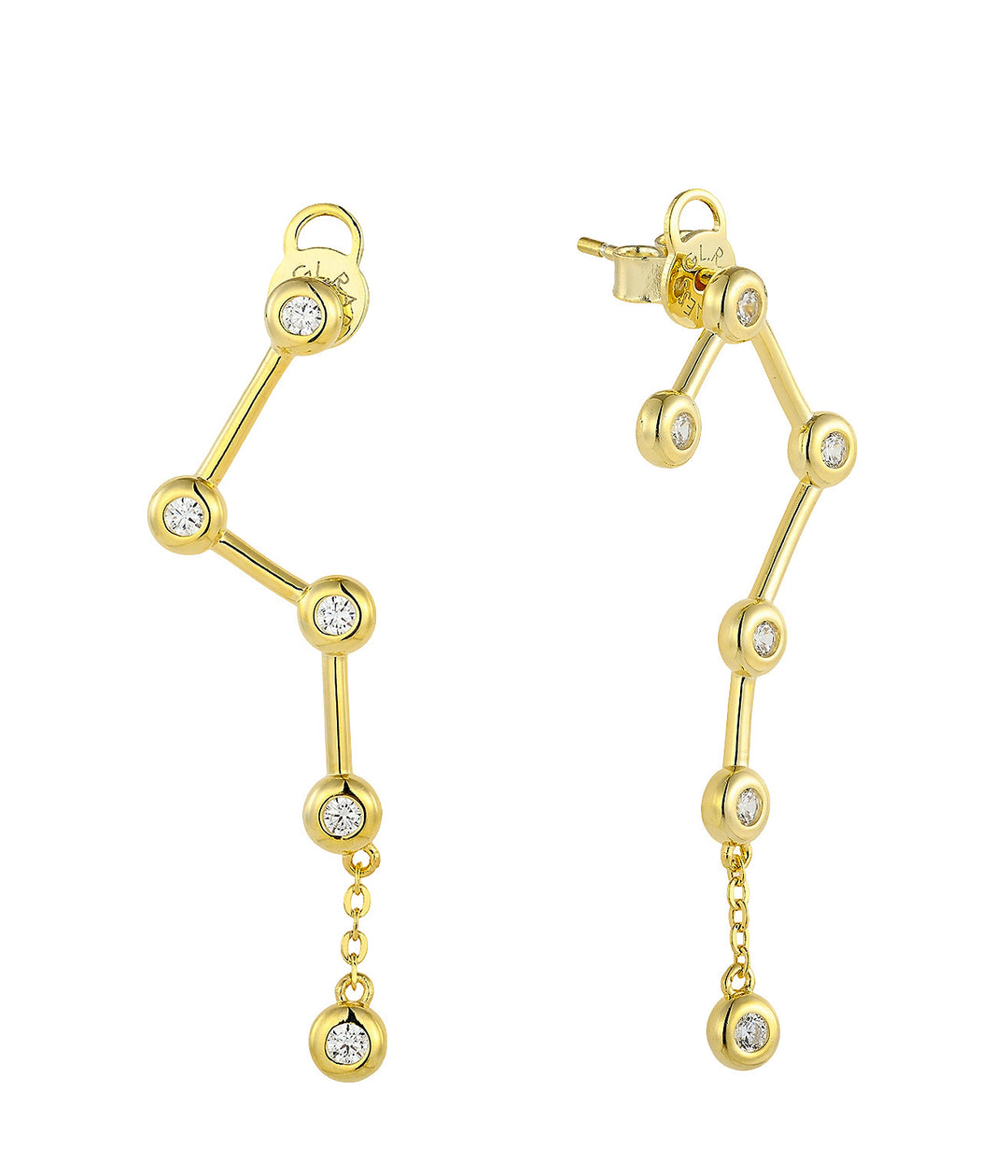 Big Dipper constellation earrings flat lay showing star positions - GL.rareness