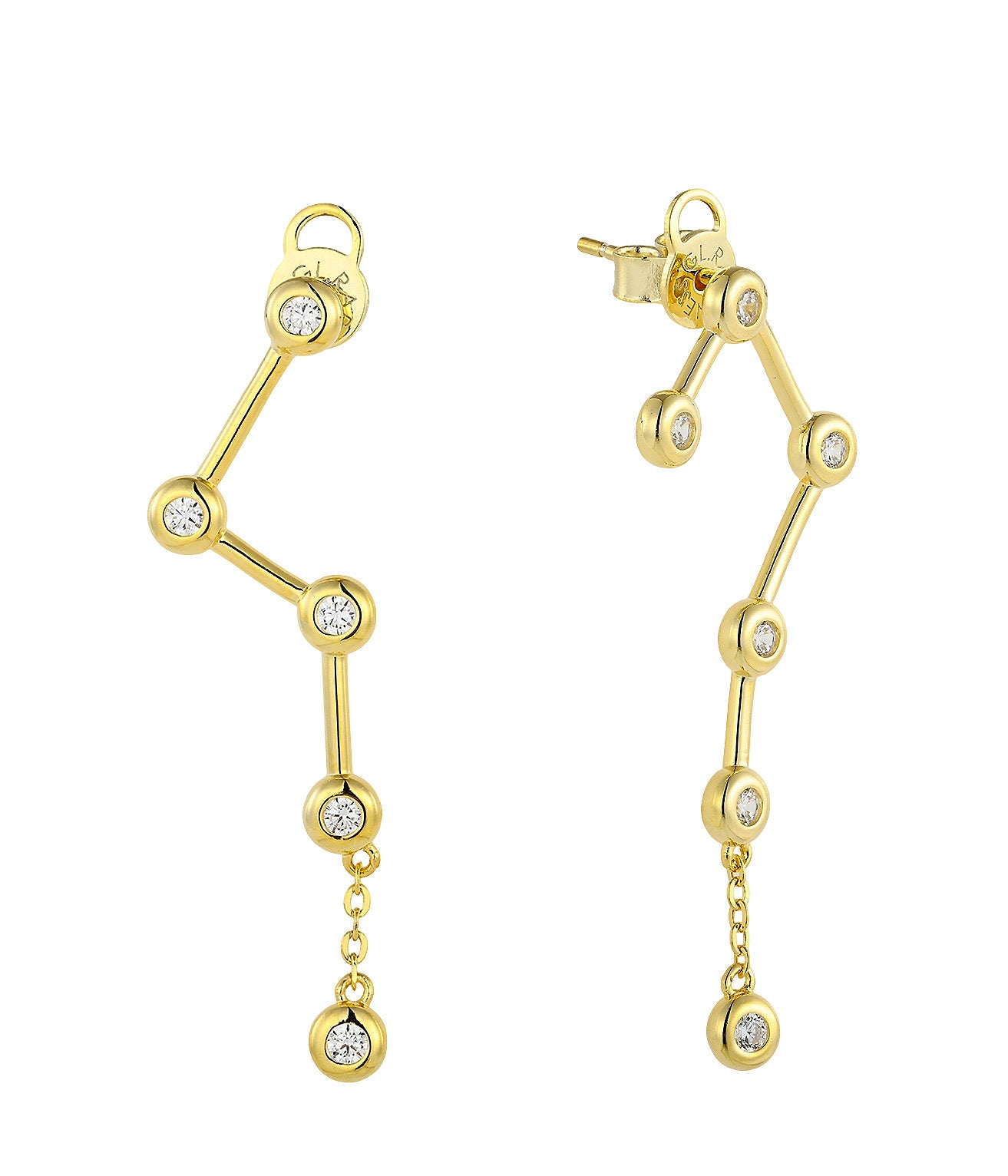 Big Dipper constellation earrings flat lay showing star positions - GL.rareness