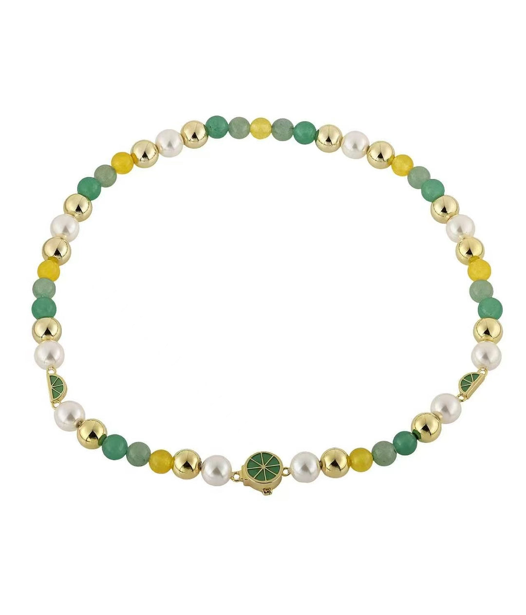 Lemon Glow Beads Necklace