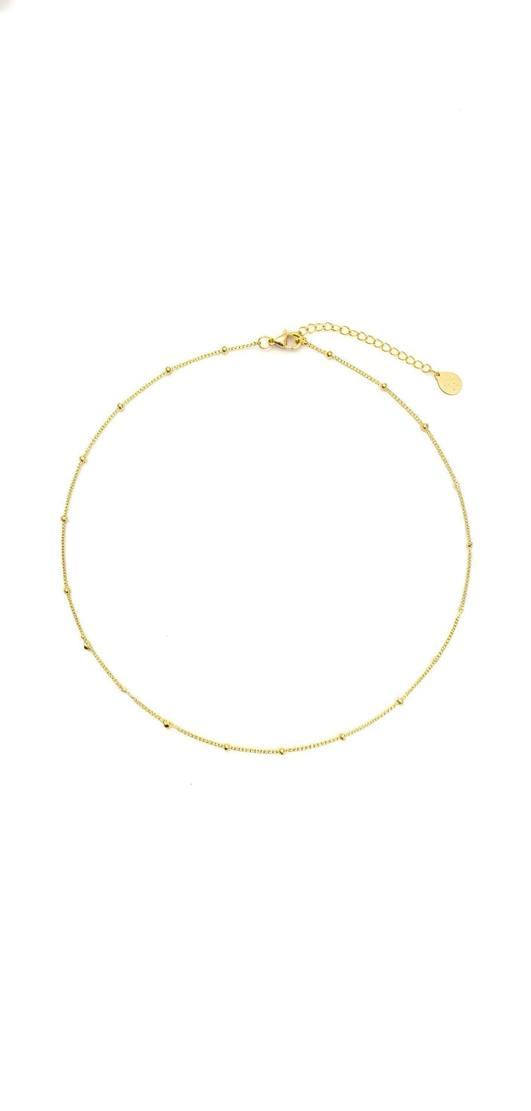 18K gold triple-layered satellite chain necklace set with gold spheres - GL.rareness